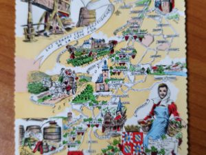 Postcard La Bourgogne Viticole Map