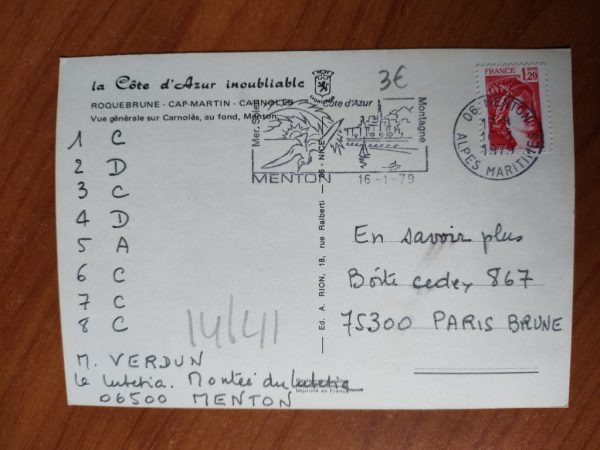 Carte Postale Roquebrune - Image 2