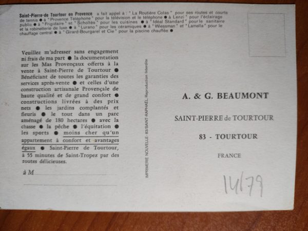 Carte Postale Saint Pierre de Tourtour - Image 2