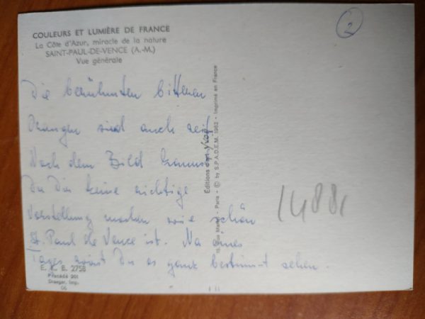 Postcard Saint Paul de Vence - Image 2