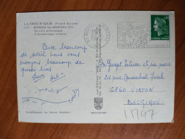 Postcard Bormes Cote de Azur - Image 2