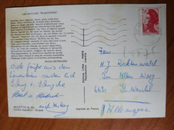 Postcard Les Moules Mainiere - Image 2