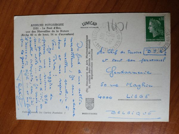 Postcard Pont de Arc Ardeche - Image 2