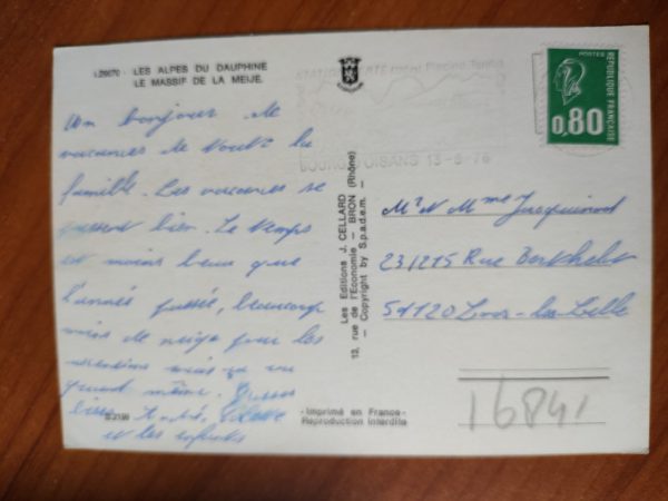 Postcard Alpes de Dauphine - Image 2