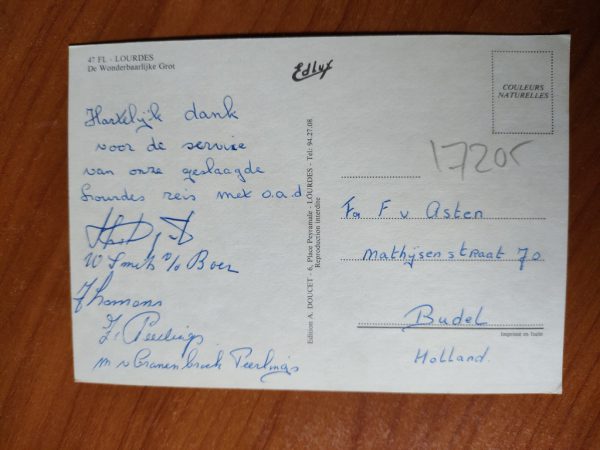 Postcard Lourdes Dutch - Image 2