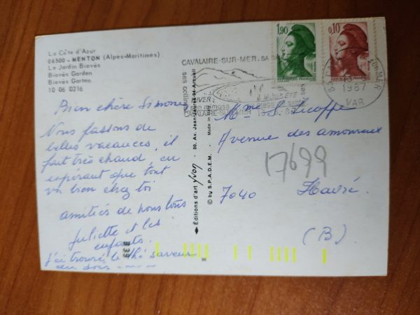 Postcard Menton Cote de Azur - Image 2
