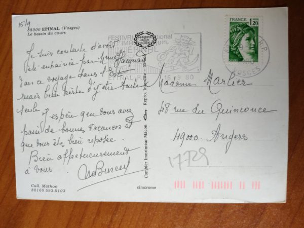Postcard Epinal Bassin du Cours - Image 2