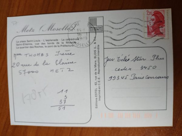 Postcard Souvenir de Metz - Image 2