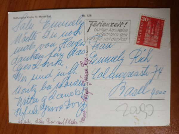 Postcard Sankt Moritz Kirch - Image 2