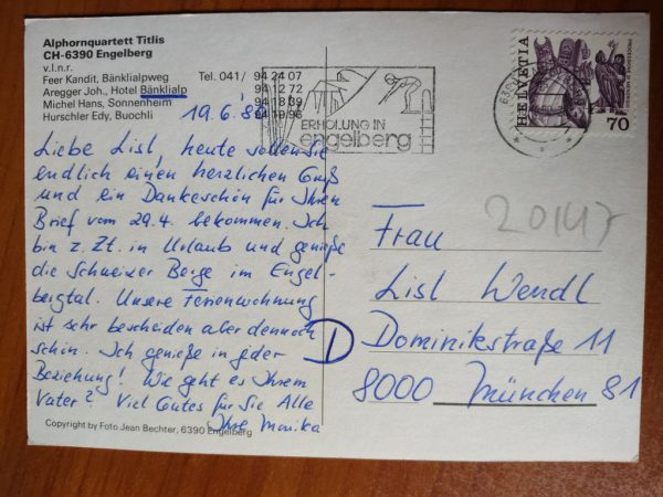 Postcard Alpenhorn Quartett Titlis - Image 2