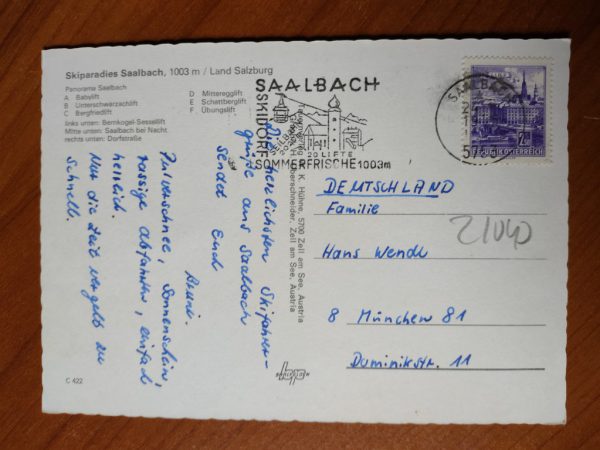 Postcard Skiparadies Saalbach - Image 2