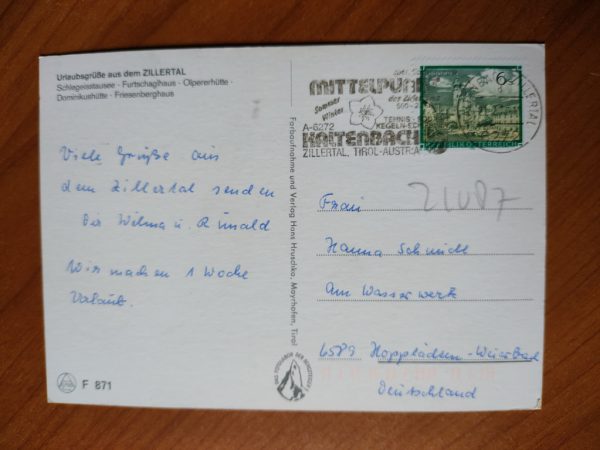 Postcard Schlegeis Zillertal - Image 2