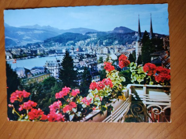 Postcard Luzern Kapelbrucke